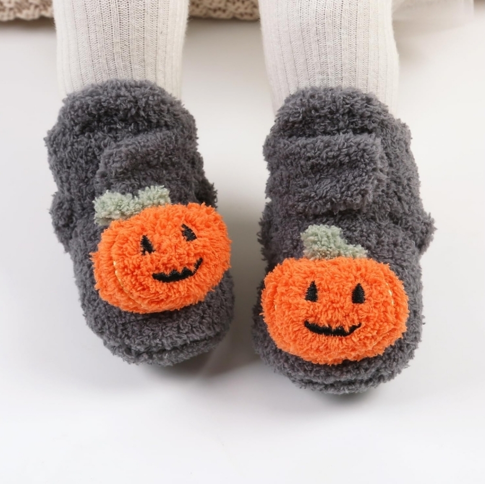 (12 - 18 Months) Cozy Pumpkin Orange Baby Walker Shoes
